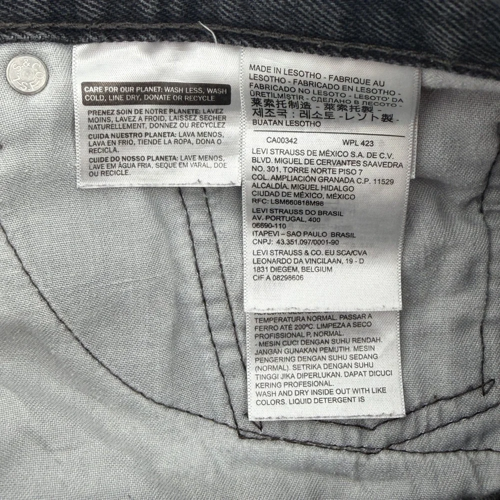 Levis 505 Men Regular Fit Black Straight Leg Denim Jeans 31x30 (29